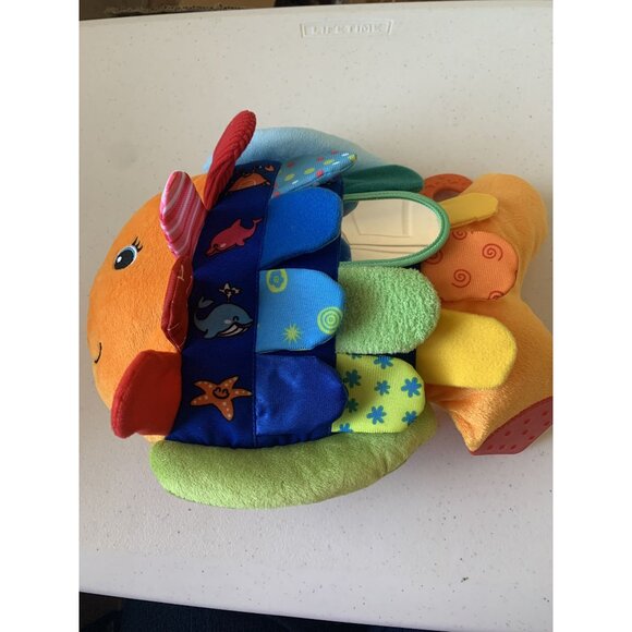 Soft Plush Fish Baby Toy By Ks Kids With Textures & Mirror For Sensory Play - Picture 1 of 6